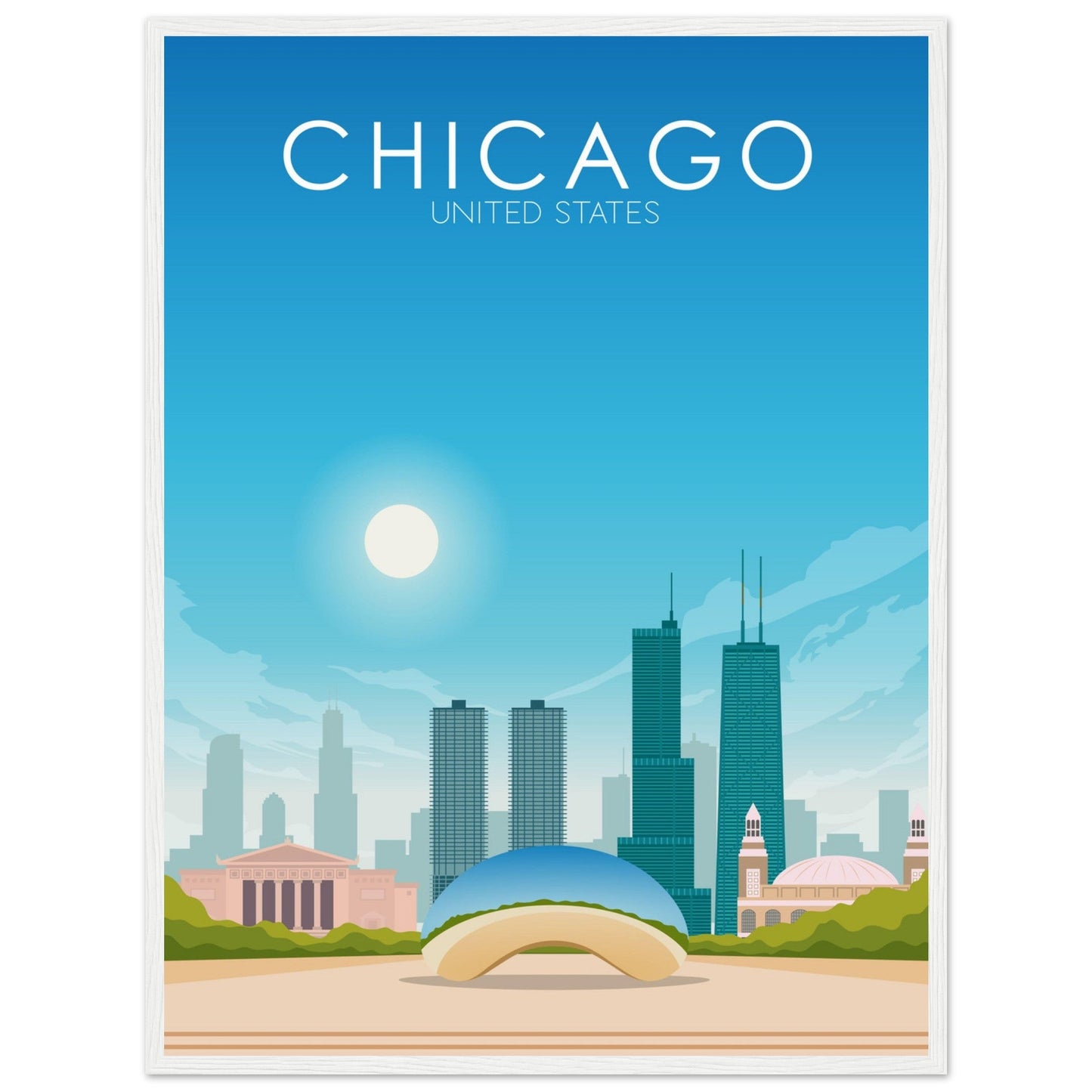 Chicago Poster | Chicago Wall Art | Chicago Daytime Print