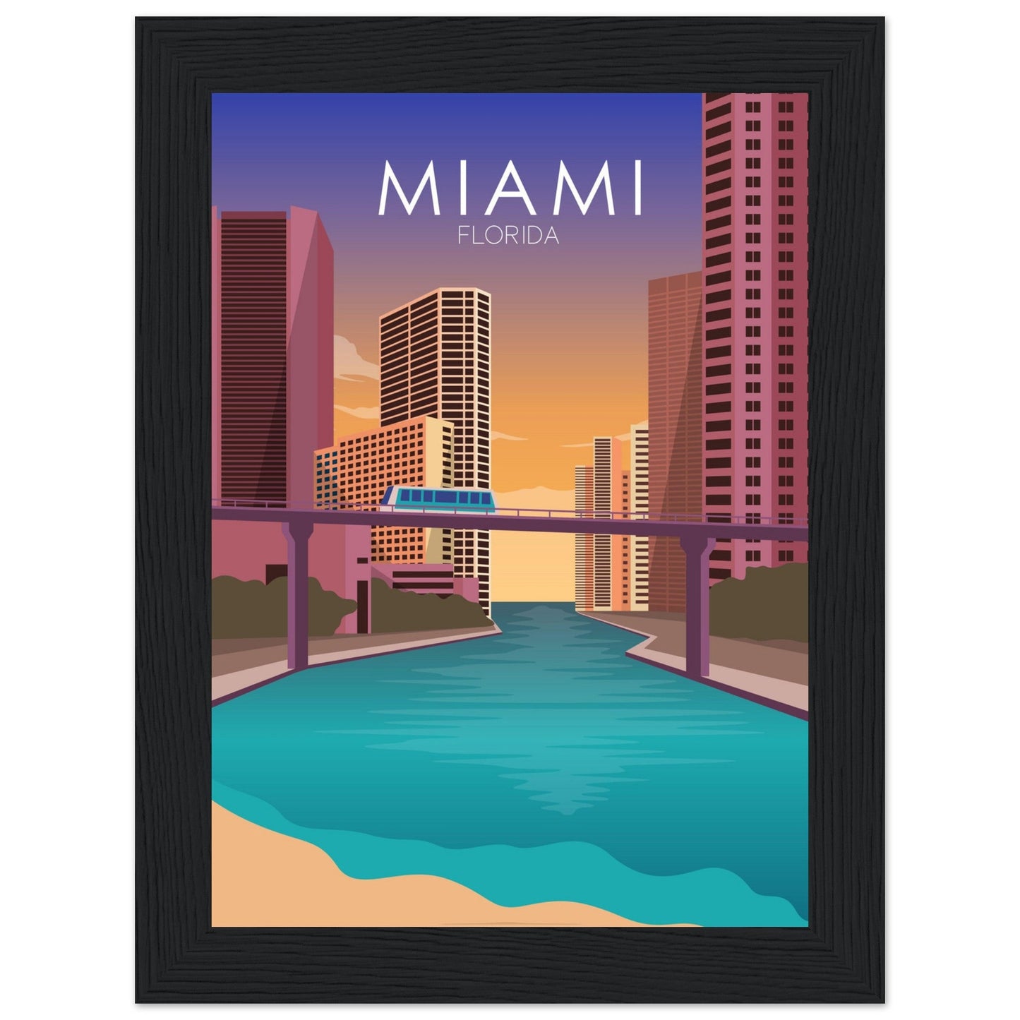 Miami Poster | Miami Wall Art | Miami Sunset Print