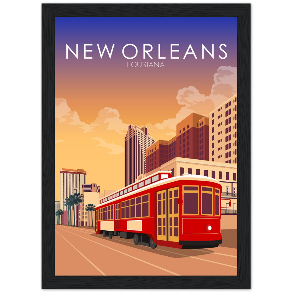 New Orleans Poster | New Orleans Wall Art | New Orleans Sunset Print