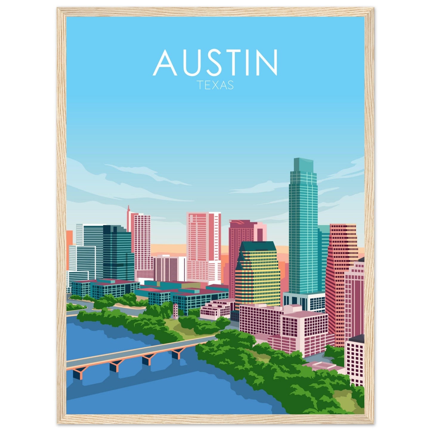 Austin Poster | Austin Wall Art | Austin Pastel Print
