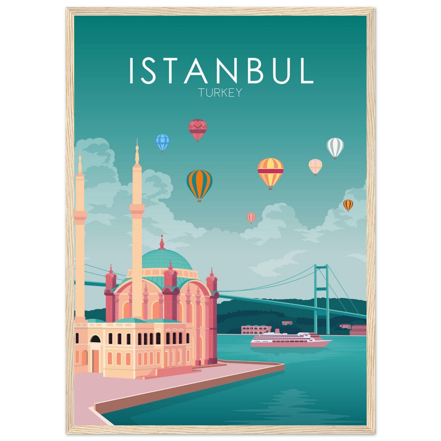 Istanbul Poster | Istanbul Wall Art | Istanbul Pastel Print