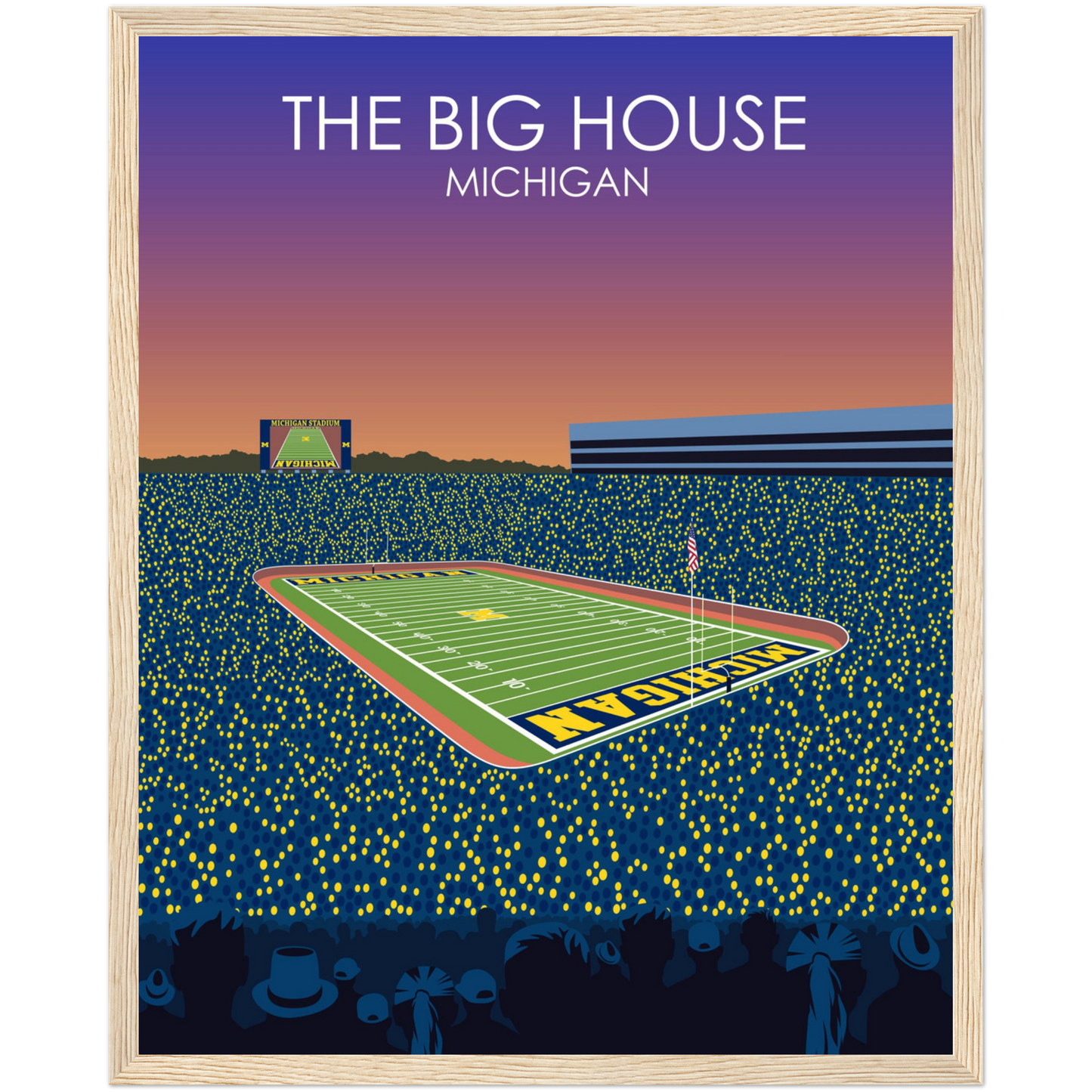 The Big House Poster | University of Michigan College Football Stadium Print