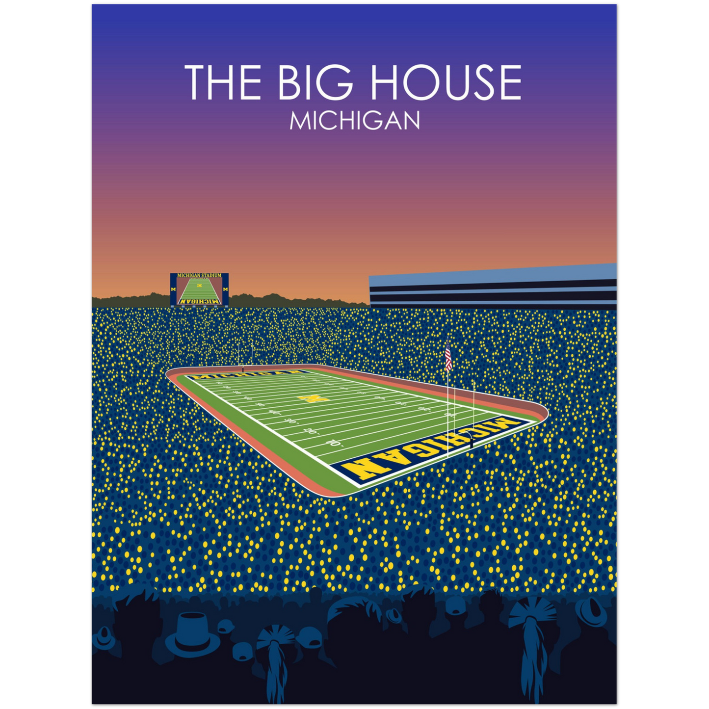 The Big House Poster | University of Michigan College Football Stadium Print