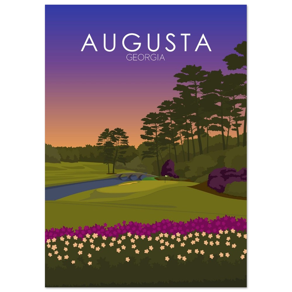 Augusta National Golf Course Sunset Print | Augusta National Poster