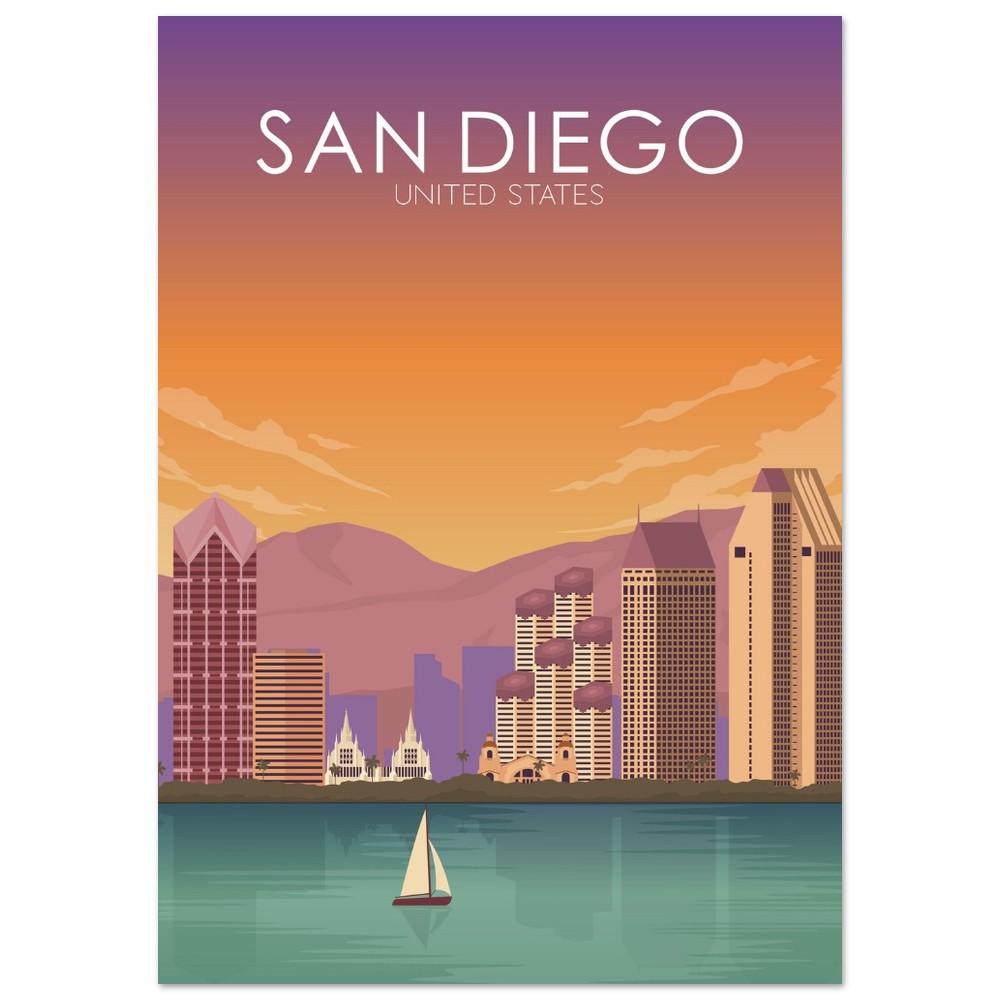 San Diego Poster | San Diego Wall Art | San Diego Sunset Print