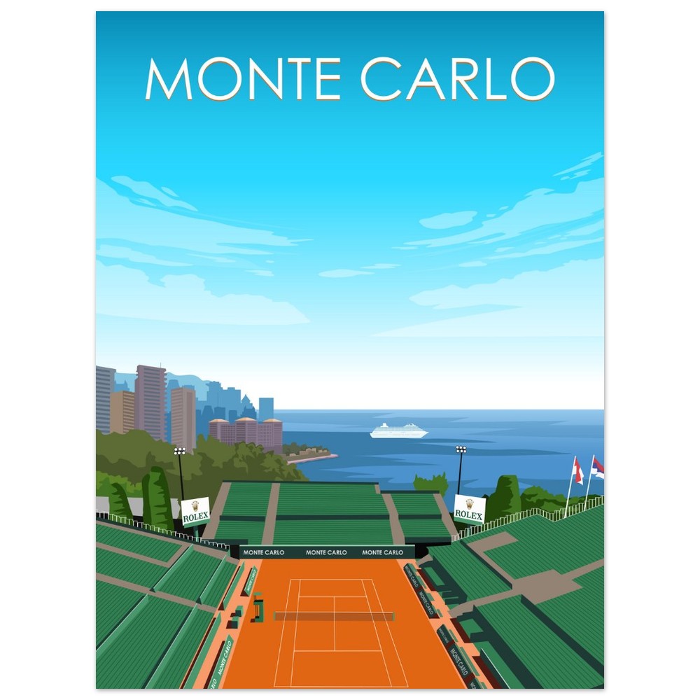 Monte Carlo ATP Masters Tennis Stadium Poster