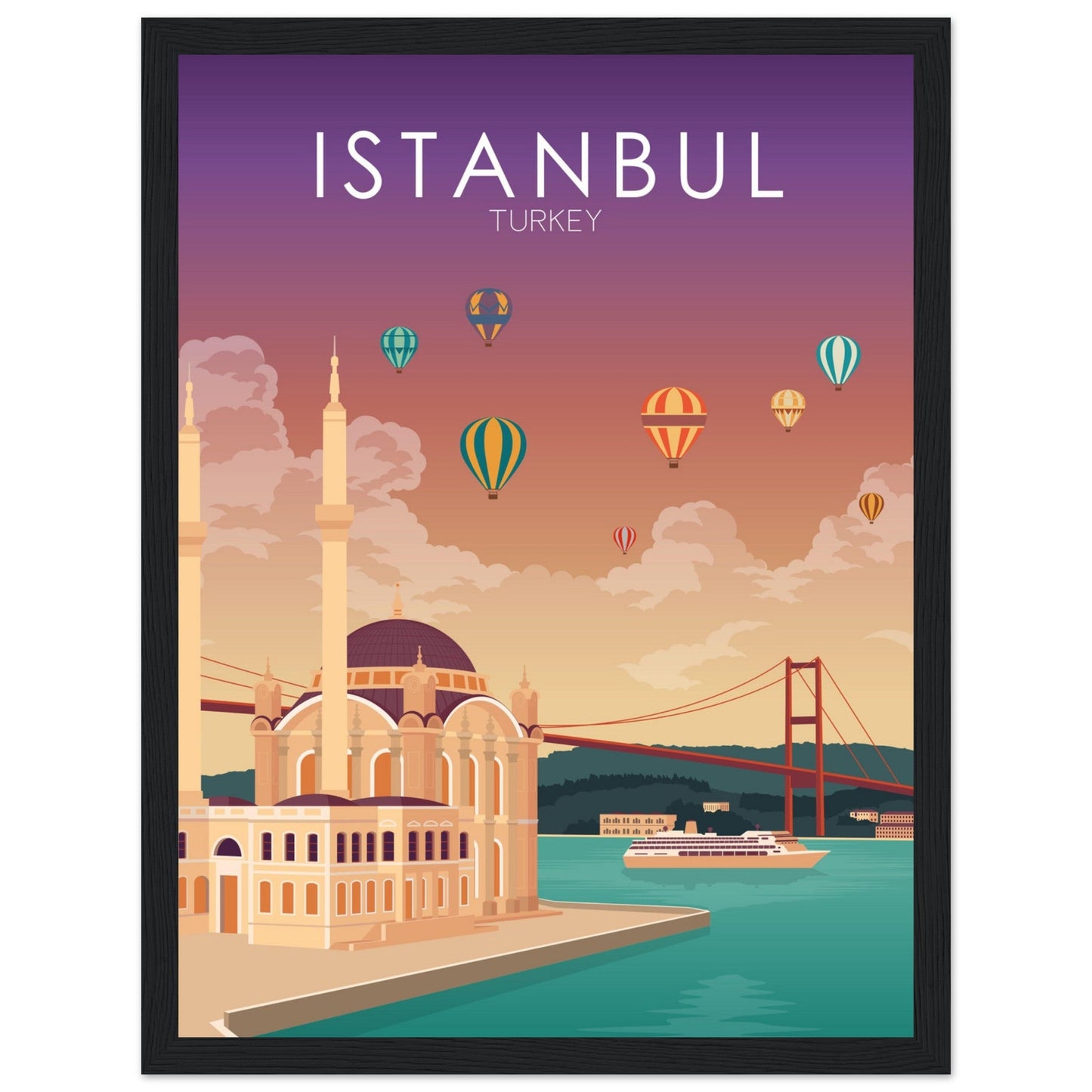 Istanbul Poster | Istanbul Wall Art | Istanbul Sunset Print