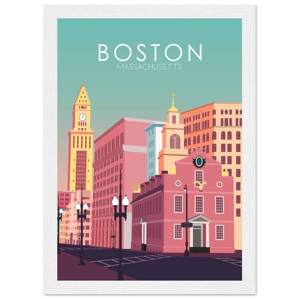 Boston Poster | Boston Wall Art | Boston Pastel Print