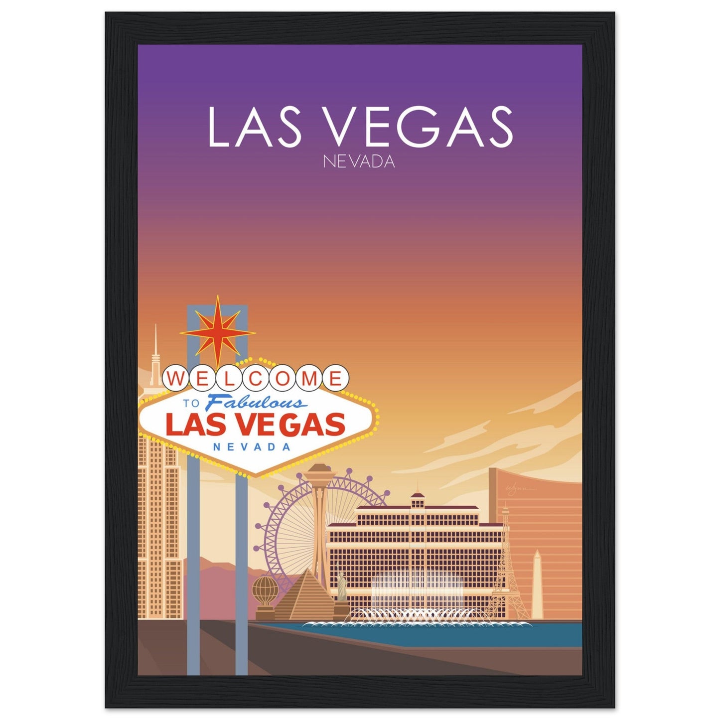 Las Vegas Poster | Las Vegas Wall Art | Las Vegas Sunset Print
