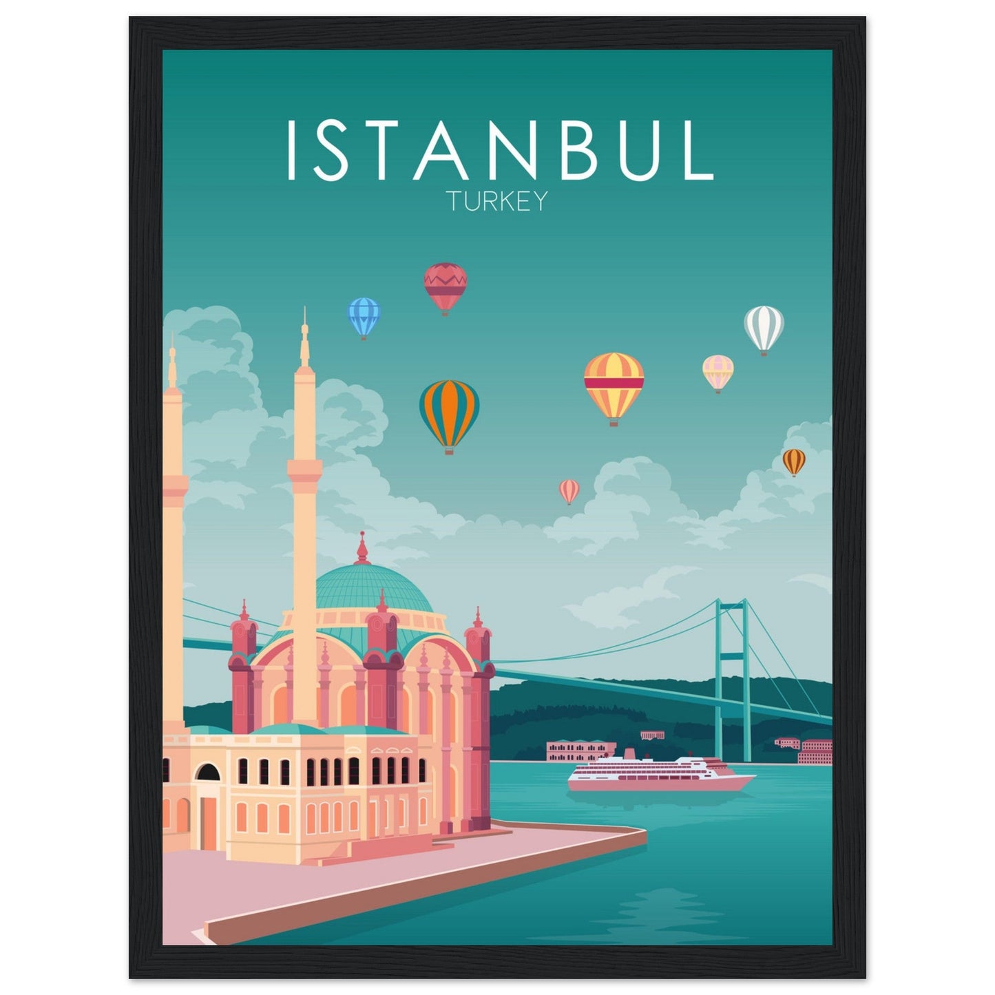 Istanbul Poster | Istanbul Wall Art | Istanbul Pastel Print