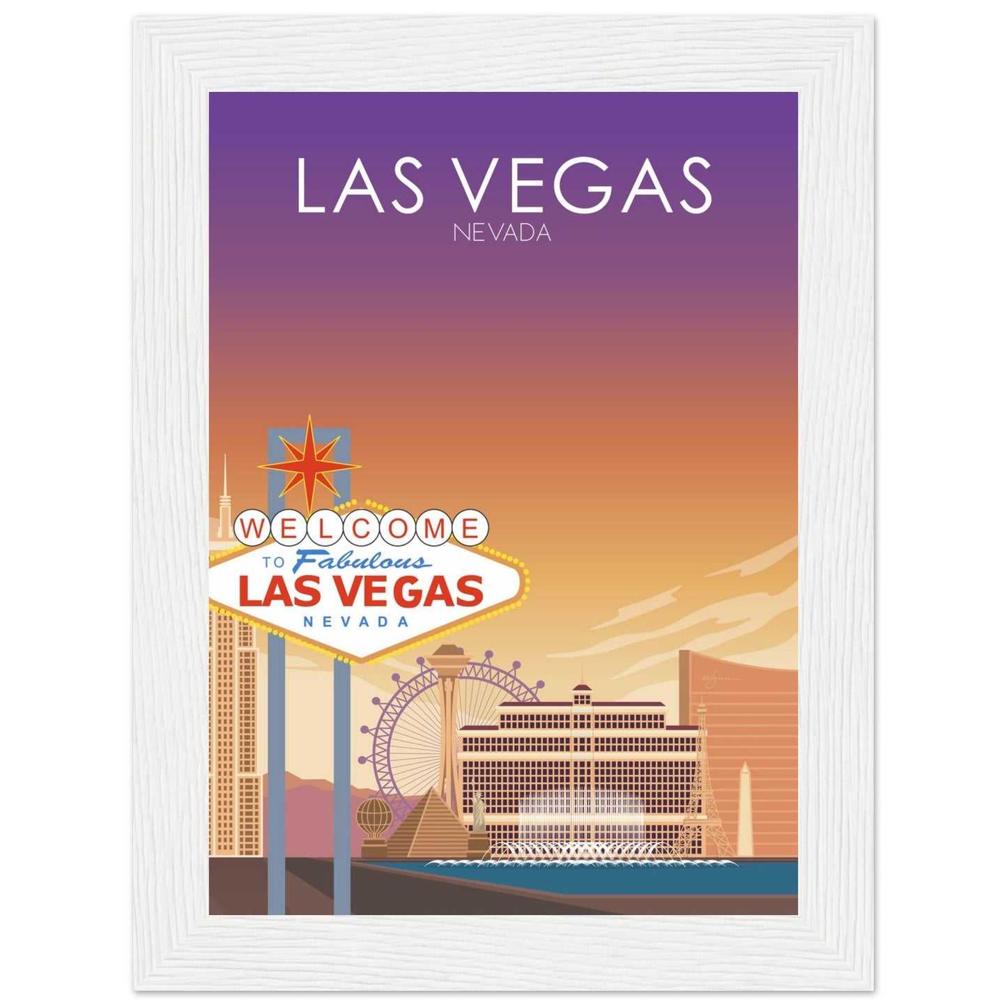Las Vegas Poster | Las Vegas Wall Art | Las Vegas Sunset Print