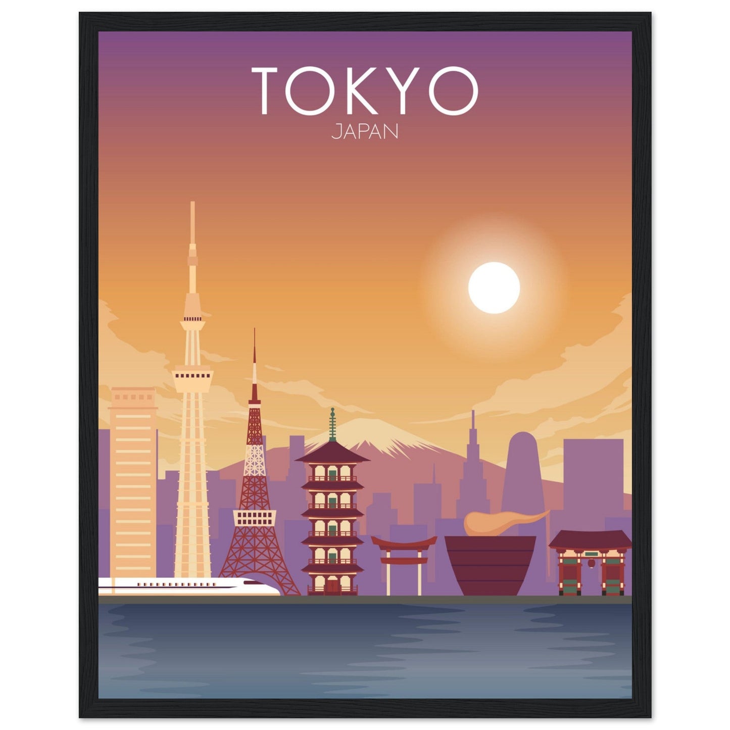 Tokyo Poster | Tokyo Wall Art | Tokyo Sunset Print