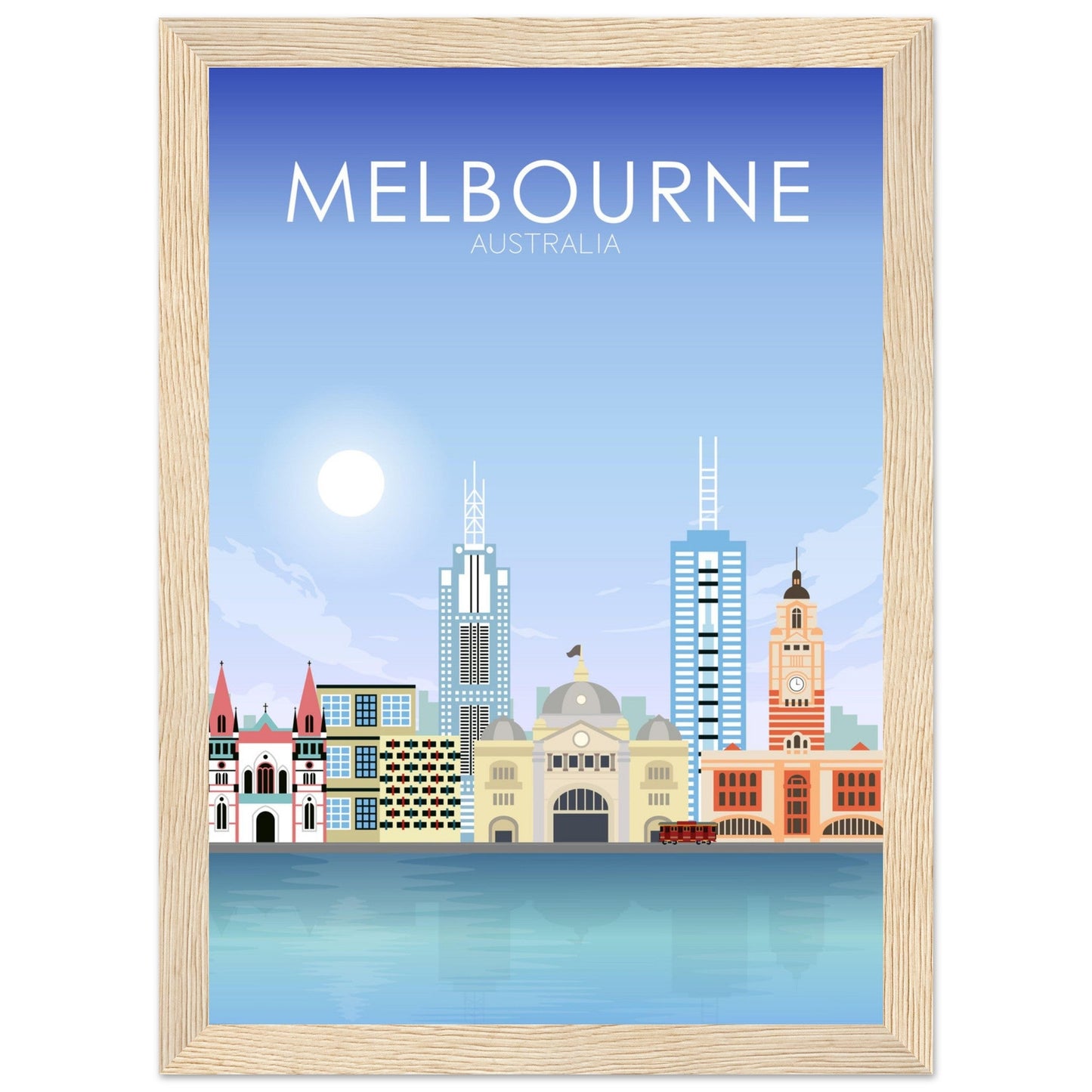 Melbourne Poster | Melbourne Wall Art | Melbourne Daytime Print