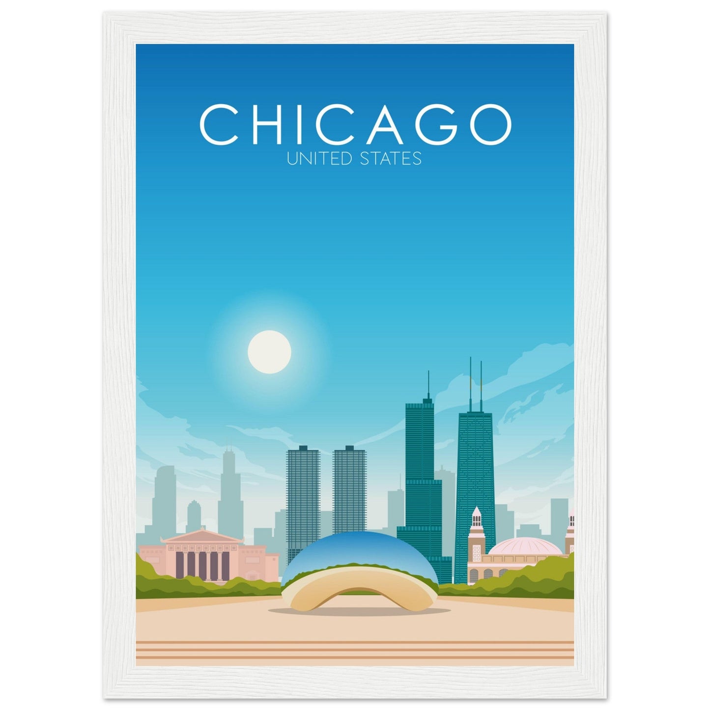 Chicago Poster | Chicago Wall Art | Chicago Daytime Print
