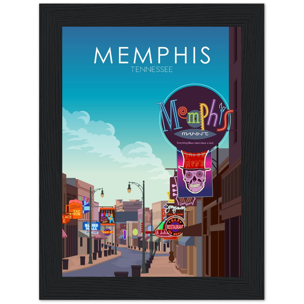 Memphis Poster | Memphis Wall Art | Memphis Daytime Print