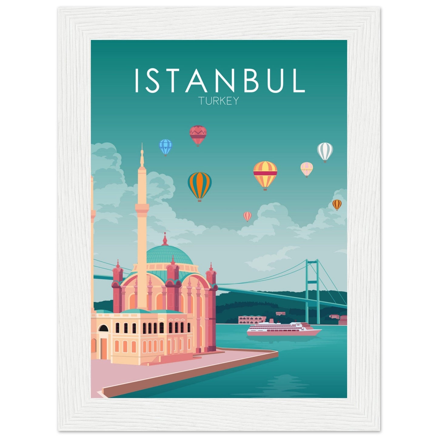 Istanbul Poster | Istanbul Wall Art | Istanbul Pastel Print