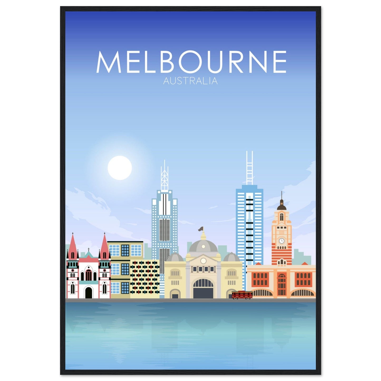 Melbourne Poster | Melbourne Wall Art | Melbourne Daytime Print