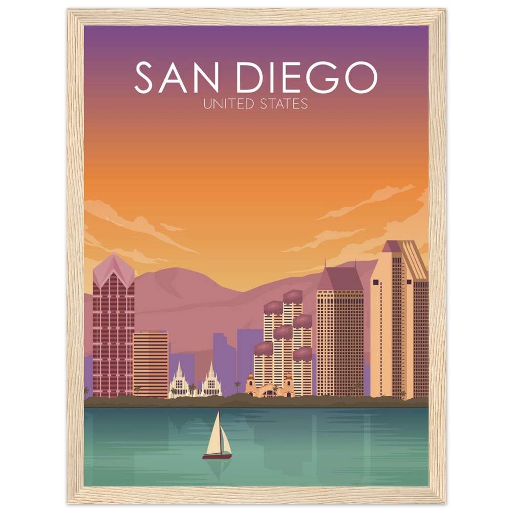 San Diego Poster | San Diego Wall Art | San Diego Sunset Print