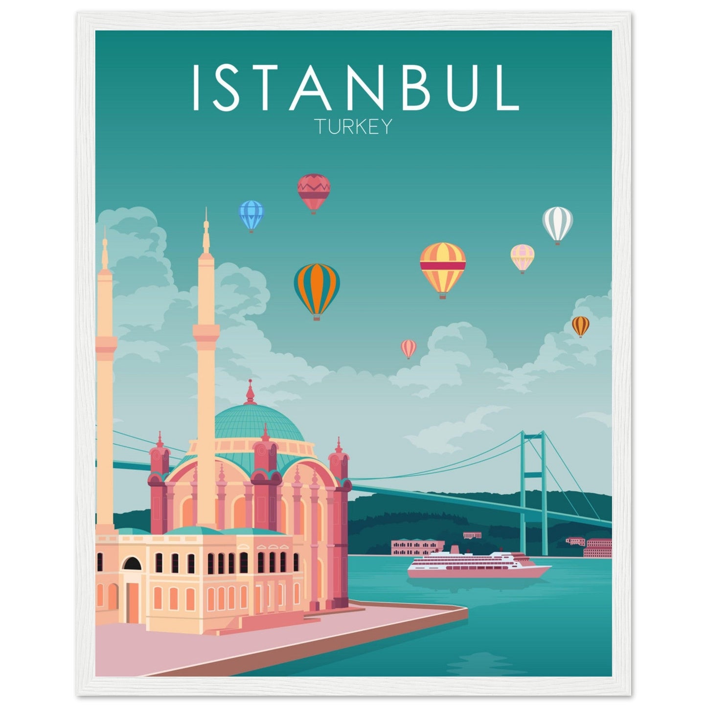 Istanbul Poster | Istanbul Wall Art | Istanbul Pastel Print