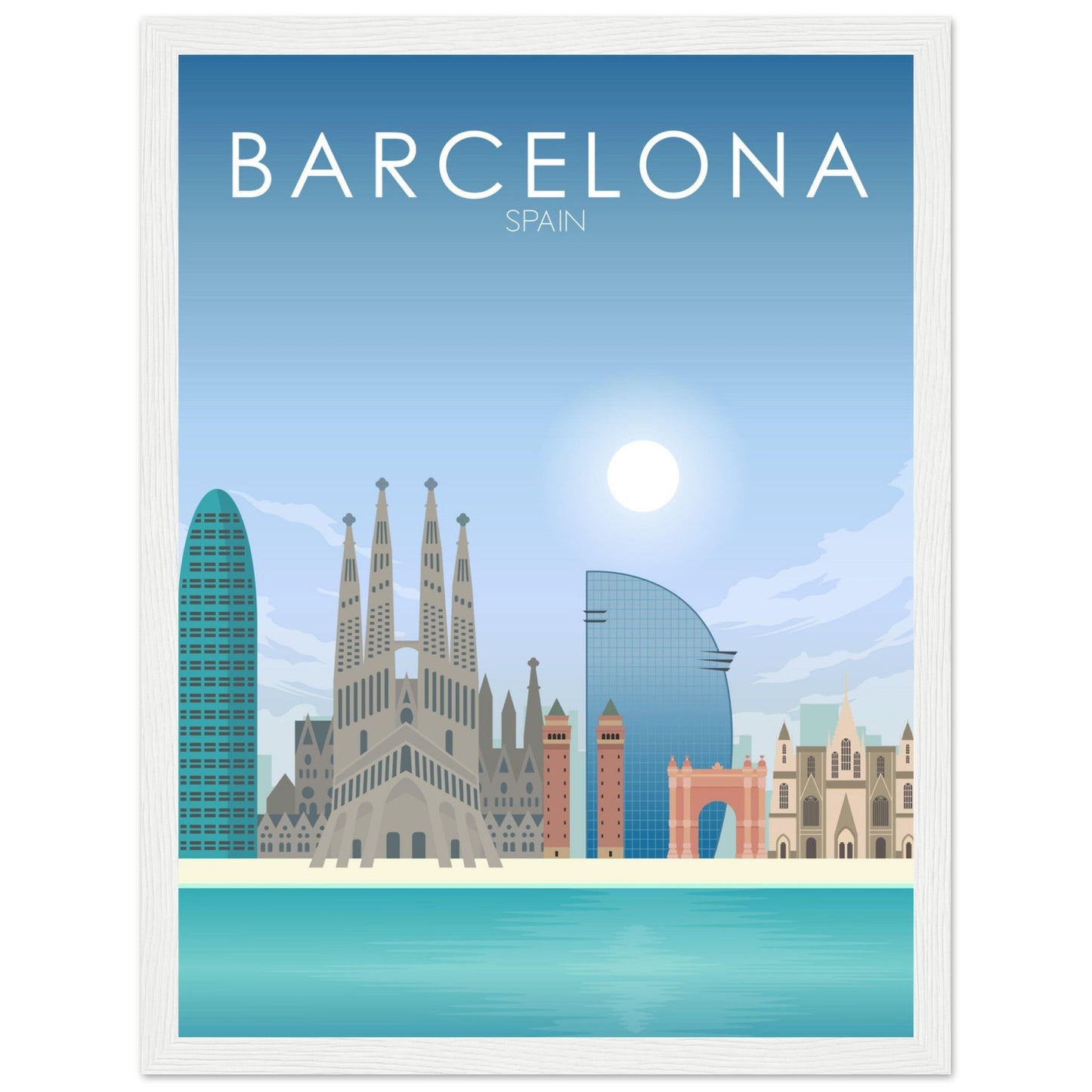 Barcelona Poster | Barcelona Wall Art | Barcelona Daytime Print