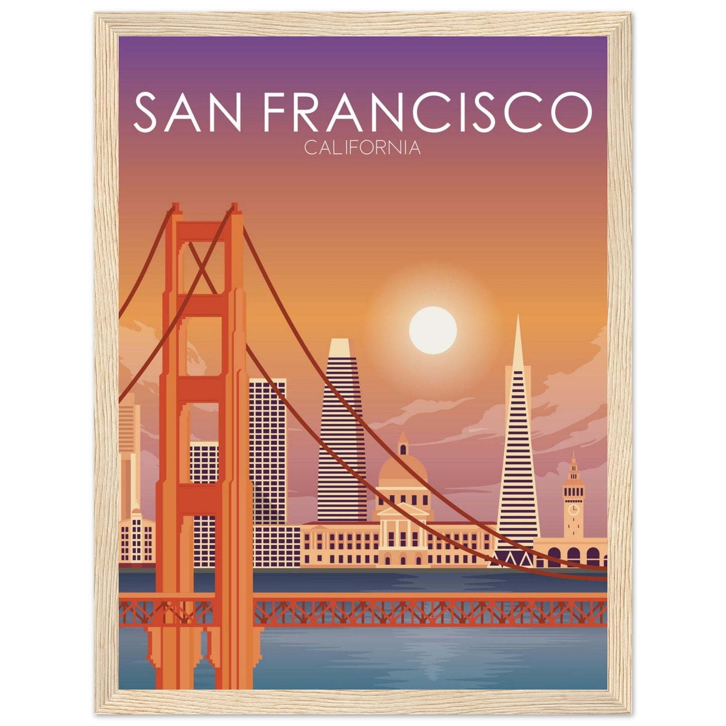San Francisco Poster | San Francisco Wall Art | San Francisco Sunset Print