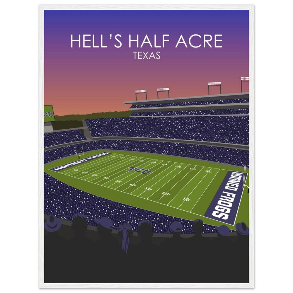 Hell's Half Acre Poster | Amon G. Carter Stadium Poster | University of TSU Horned frogs College Football Stadium Print