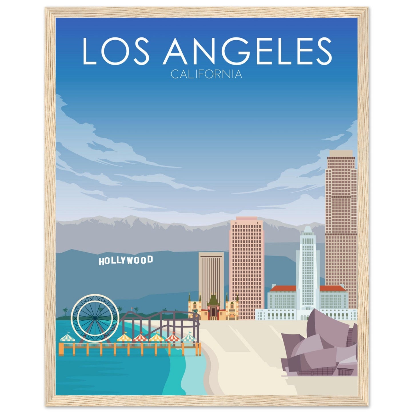 Los Angeles Poster | Los Angeles Wall Art | Los Angeles Daytime Print
