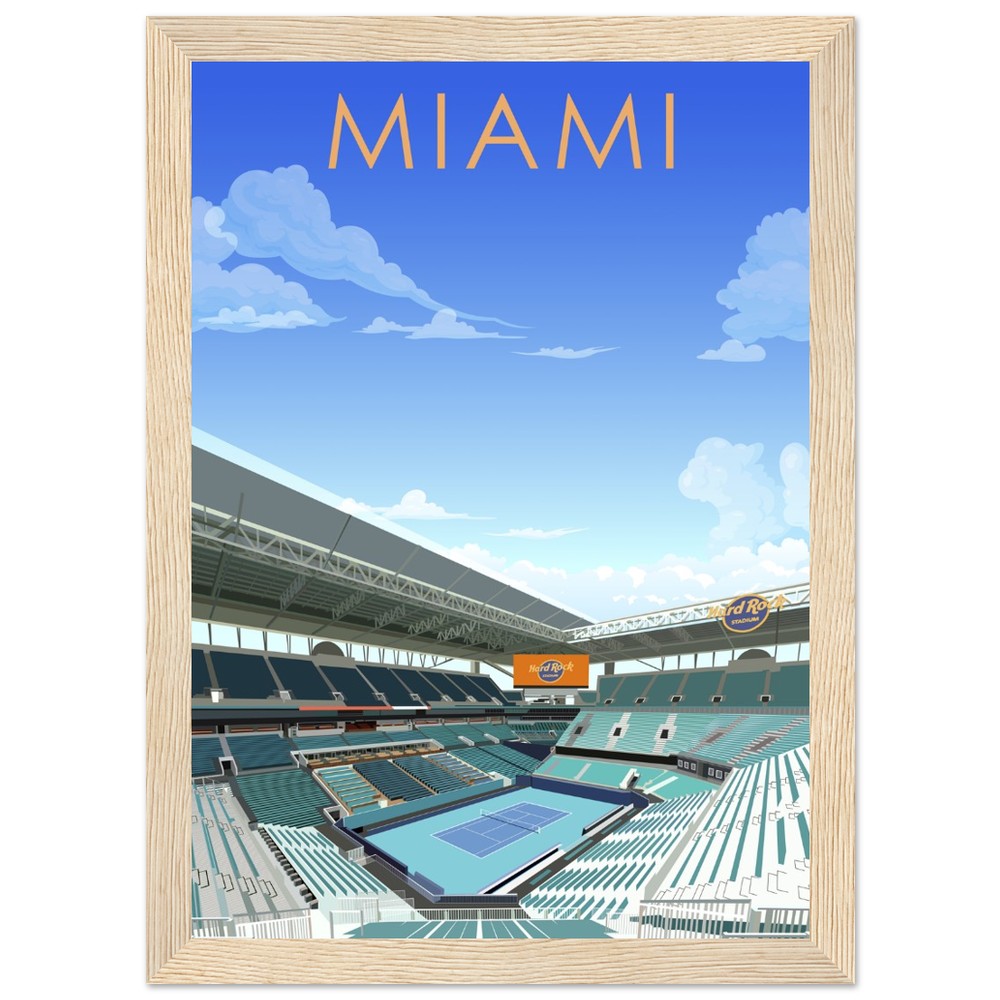 Miami Open ATP/WTA Tennis Stadium Poster
