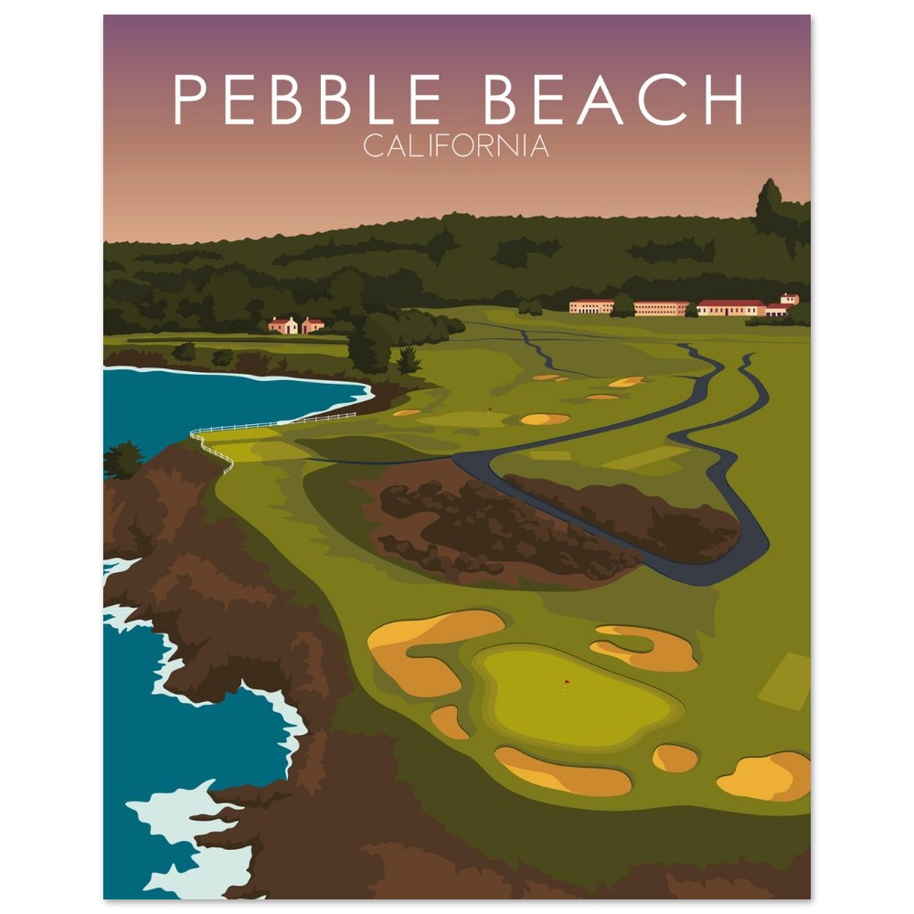 Pebble Beach Golf Course Sunset Print