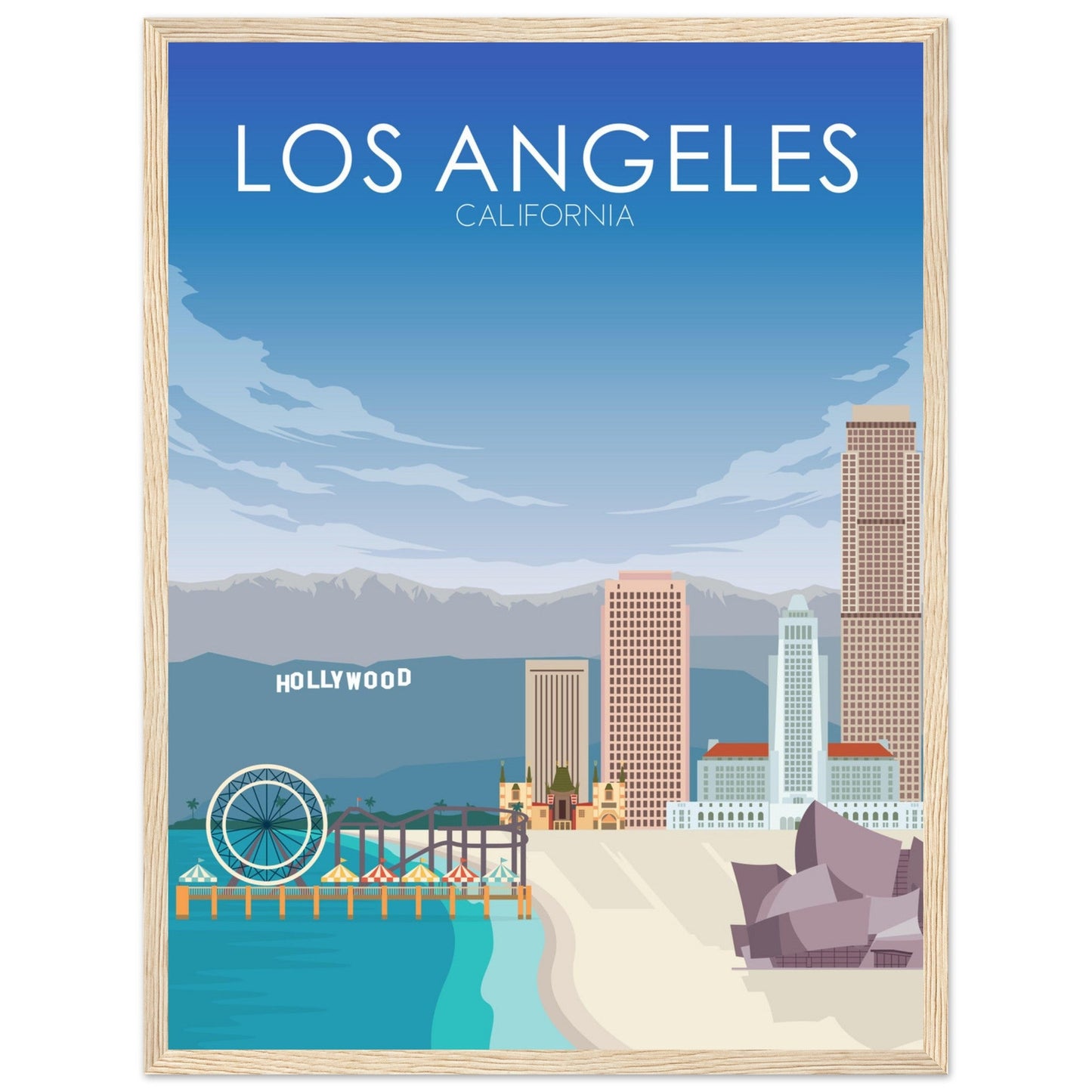 Los Angeles Poster | Los Angeles Wall Art | Los Angeles Daytime Print