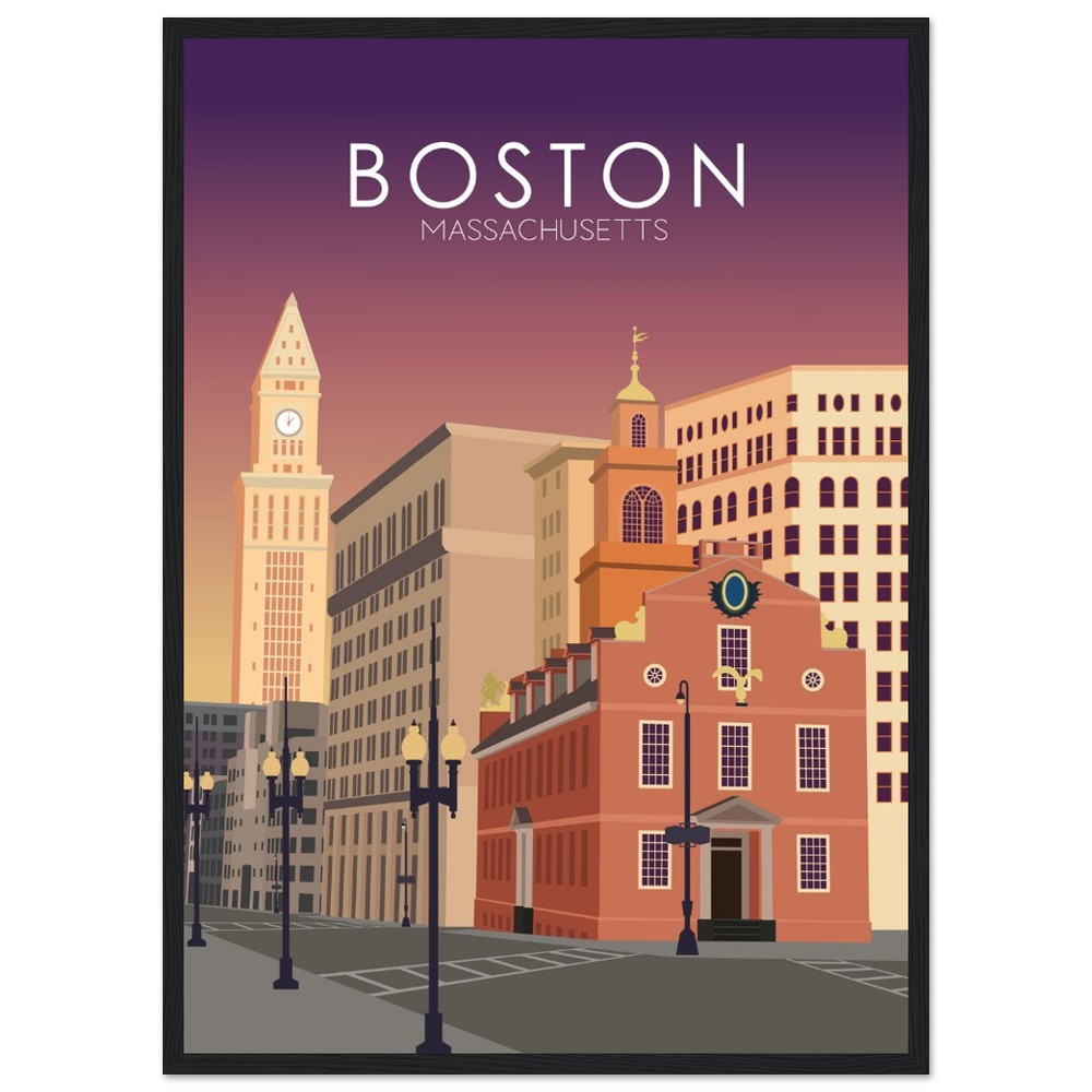 Boston Poster | Boston Wall Art | Boston Sunset Print