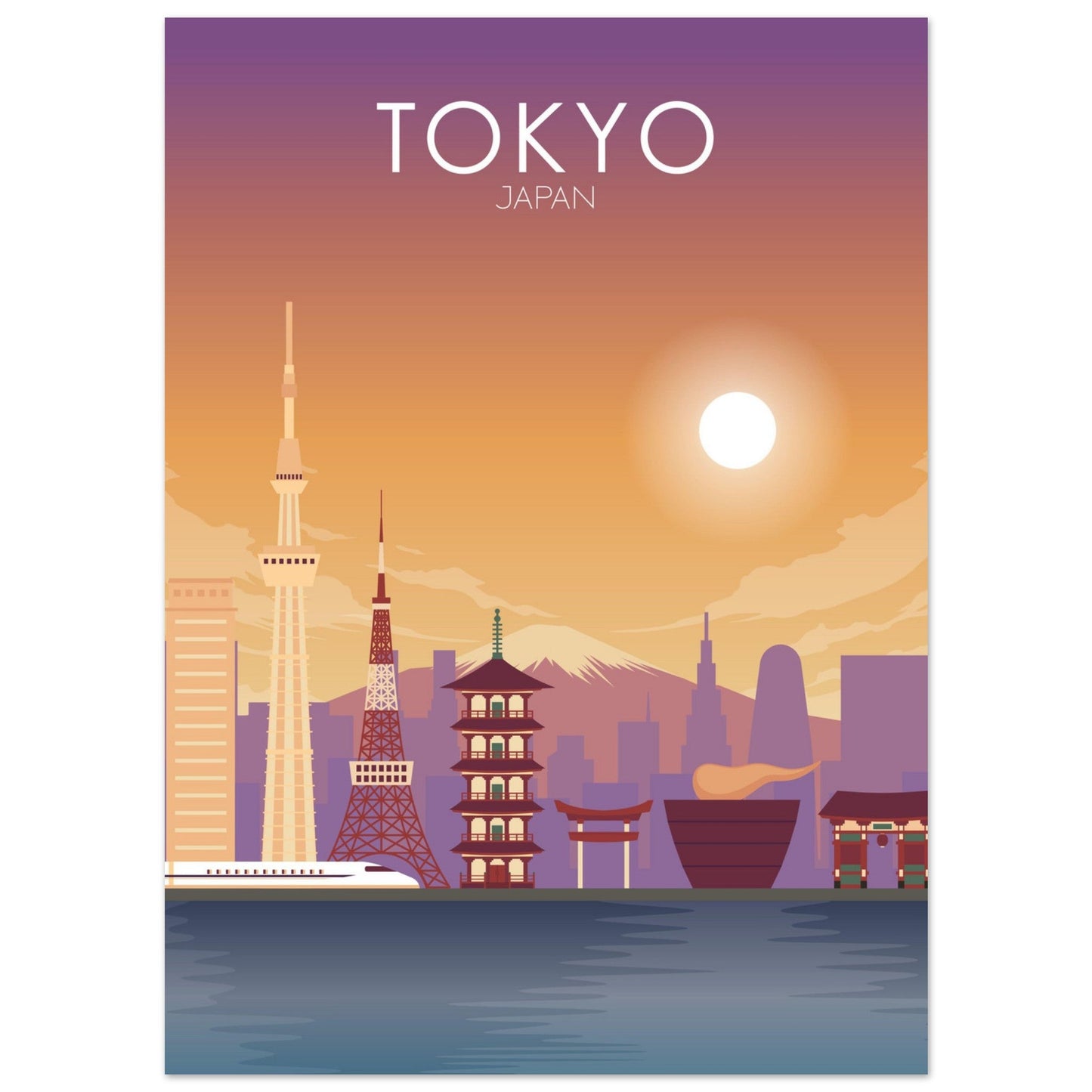 Tokyo Poster | Tokyo Wall Art | Tokyo Sunset Print