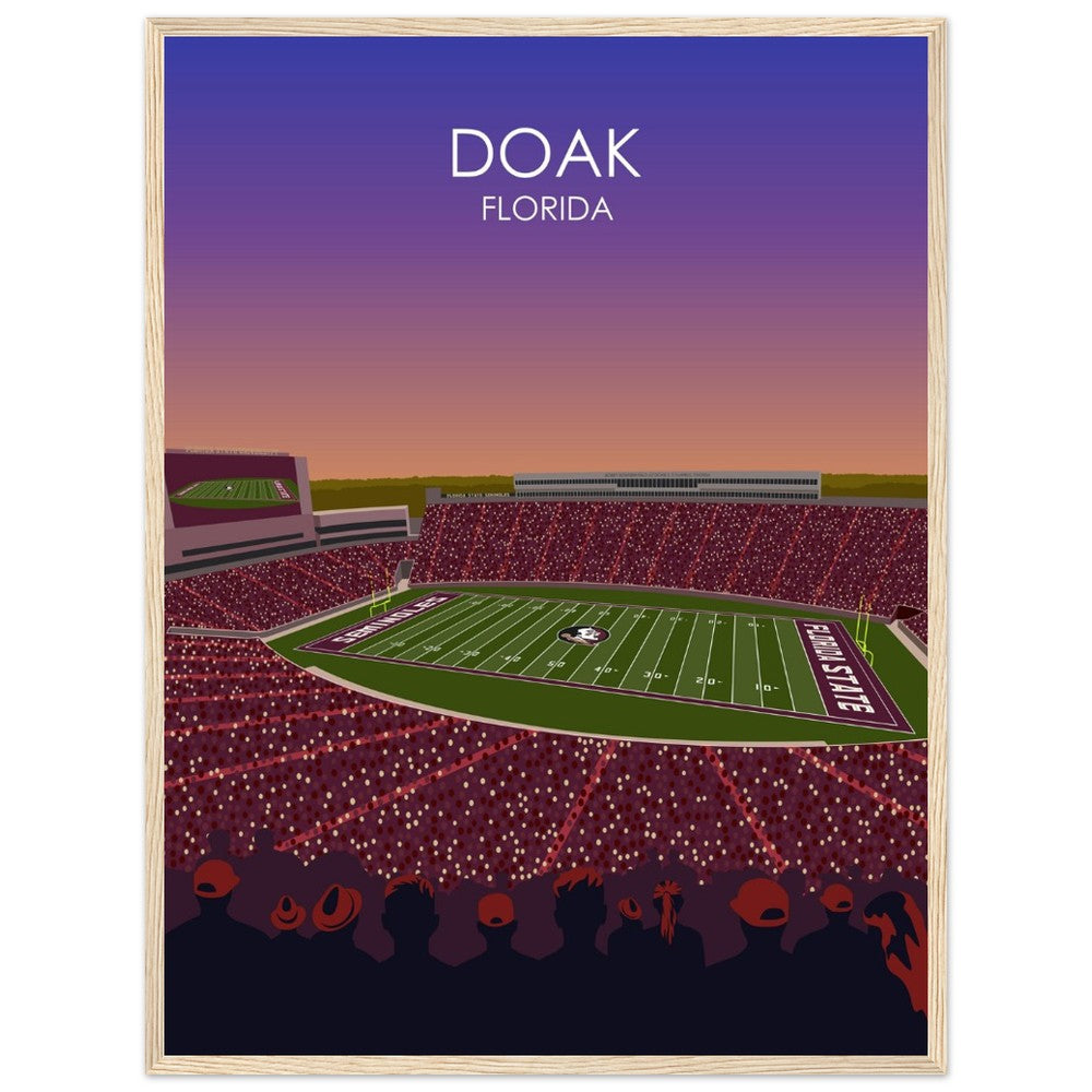Doak Campbell Stadium Poster | Florida State University Football Stadium Print