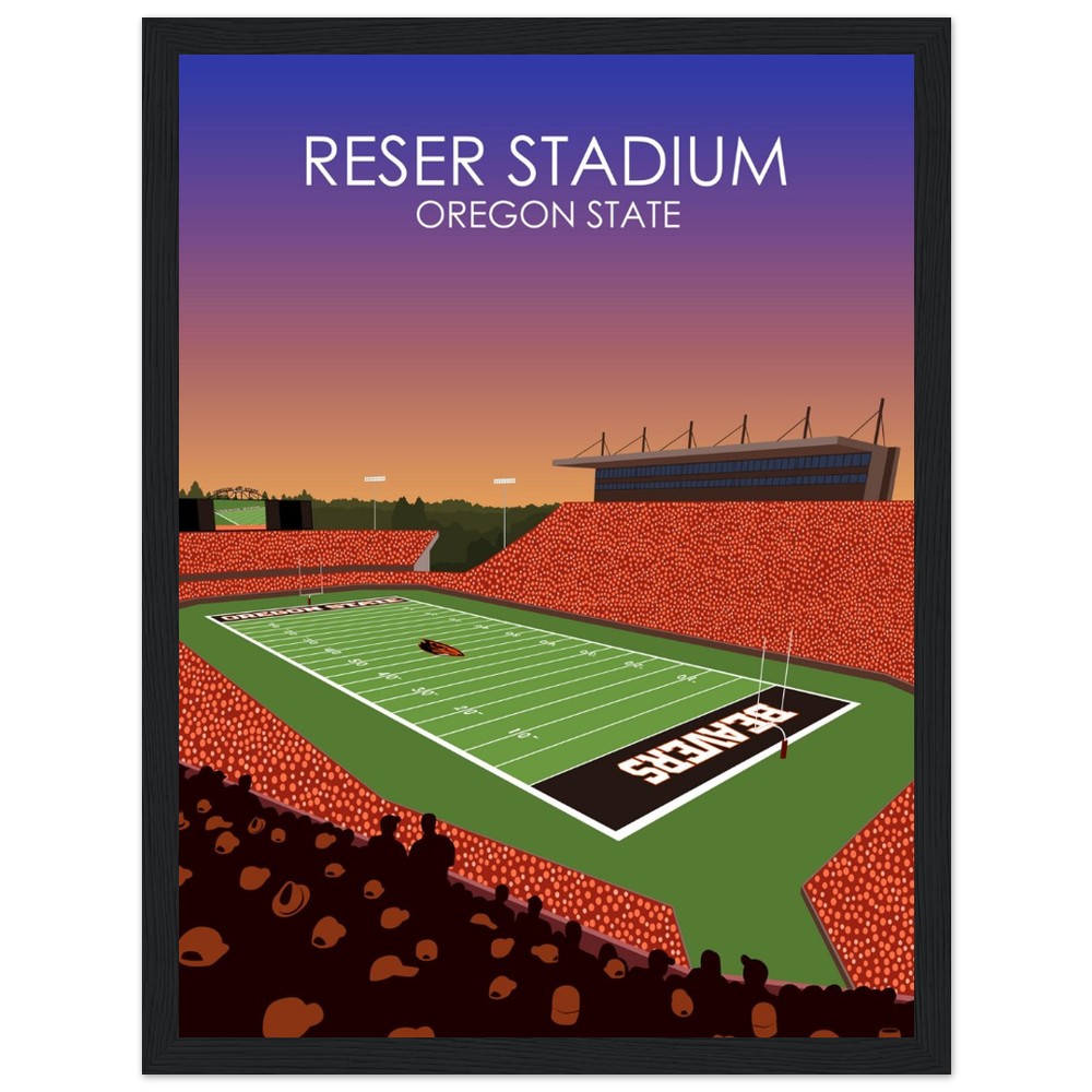 Reser Stadium Poster | University of Oregon State Beavers College Football Stadium Print