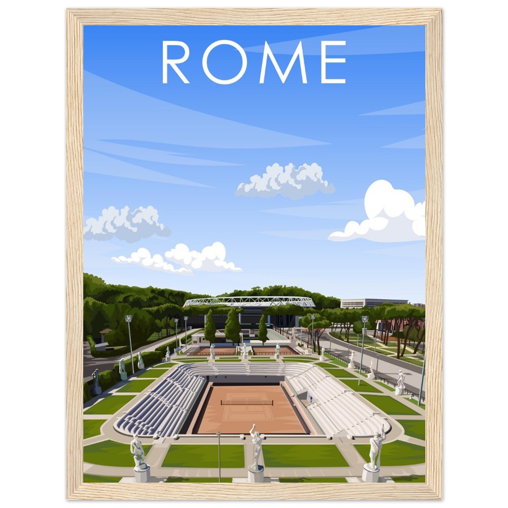 Rome ATP/WTA Masters Pietrangeli Tennis Stadium Poster