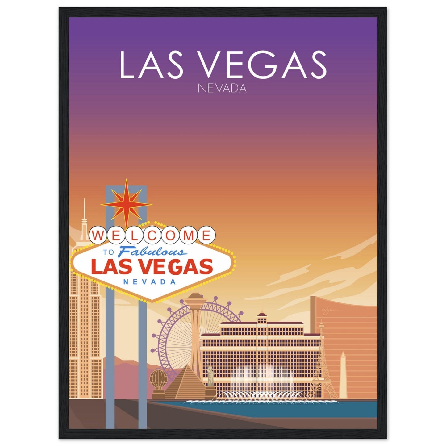 Las Vegas Poster | Las Vegas Wall Art | Las Vegas Sunset Print