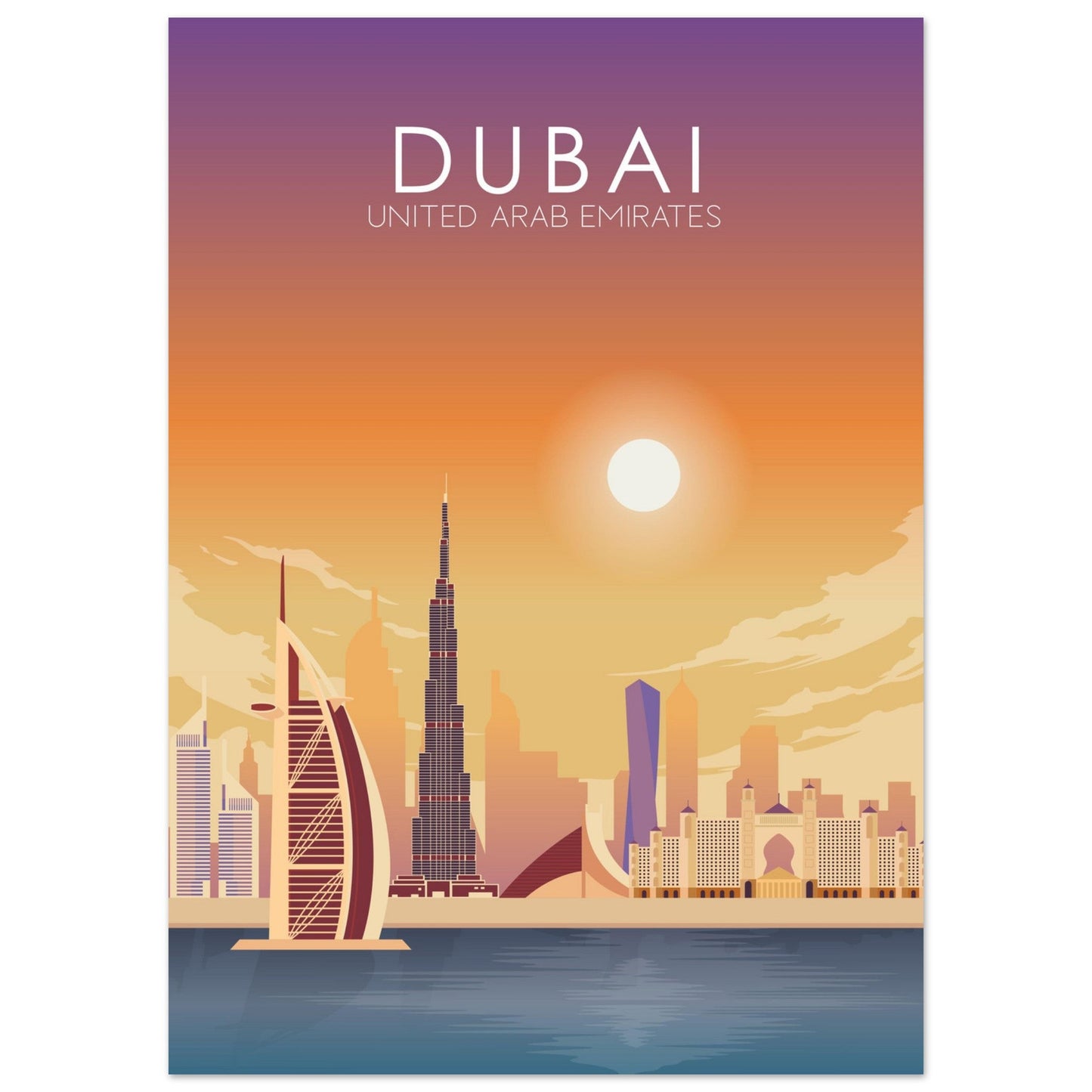 Dubai Poster | Dubai Wall Art | Dubai Sunset Print