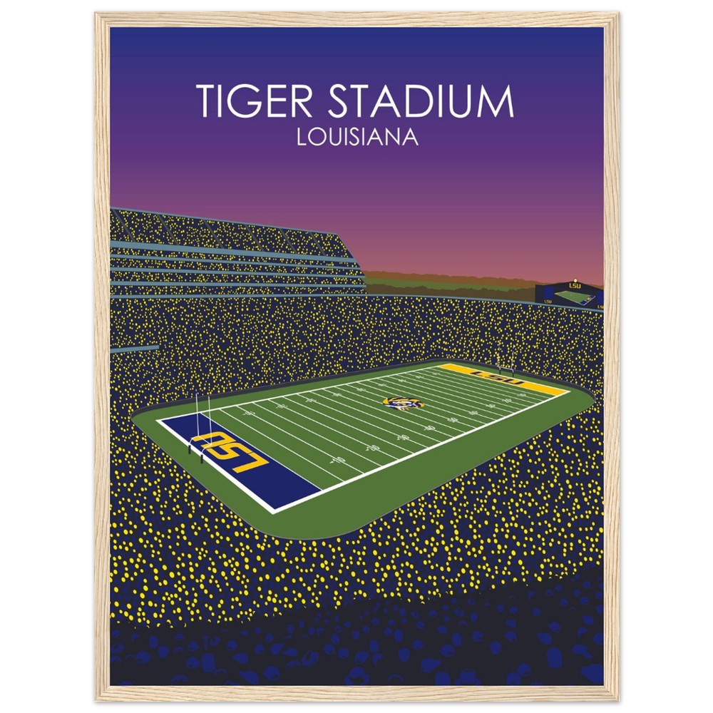 Tiger Stadium Poster | LSU Print | University of Louisiana College Football Stadium Print