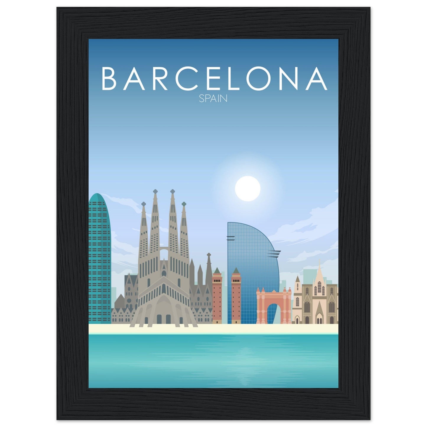 Barcelona Poster | Barcelona Wall Art | Barcelona Daytime Print