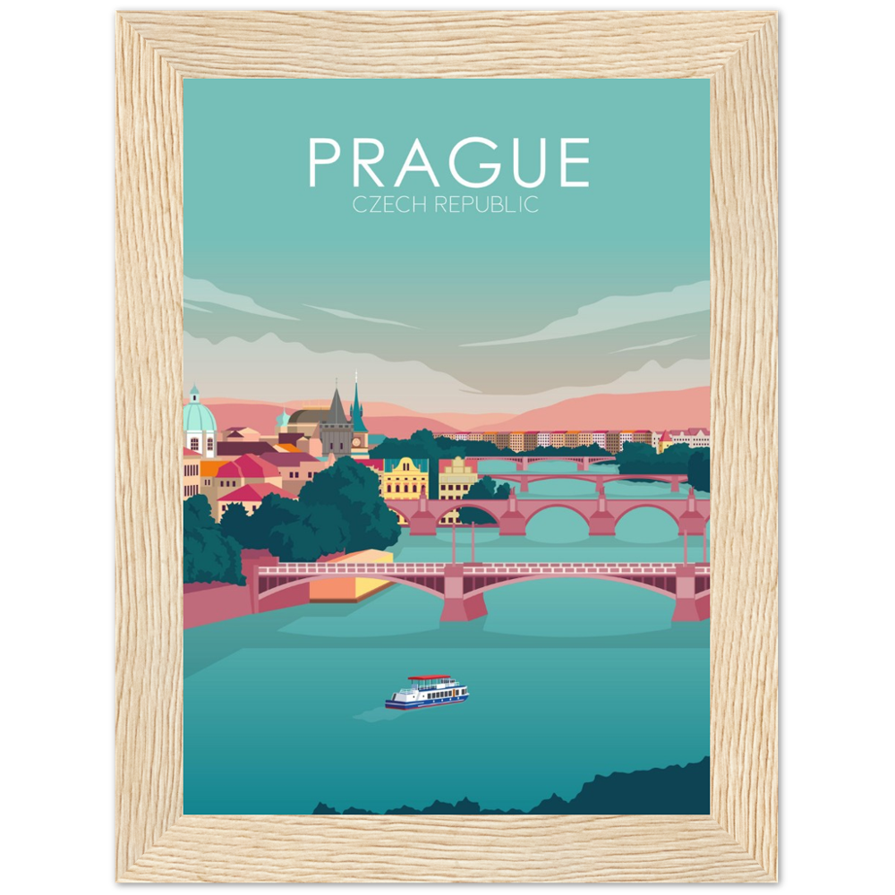 Prague Poster | Prague Wall Art | Prague Pastel Print