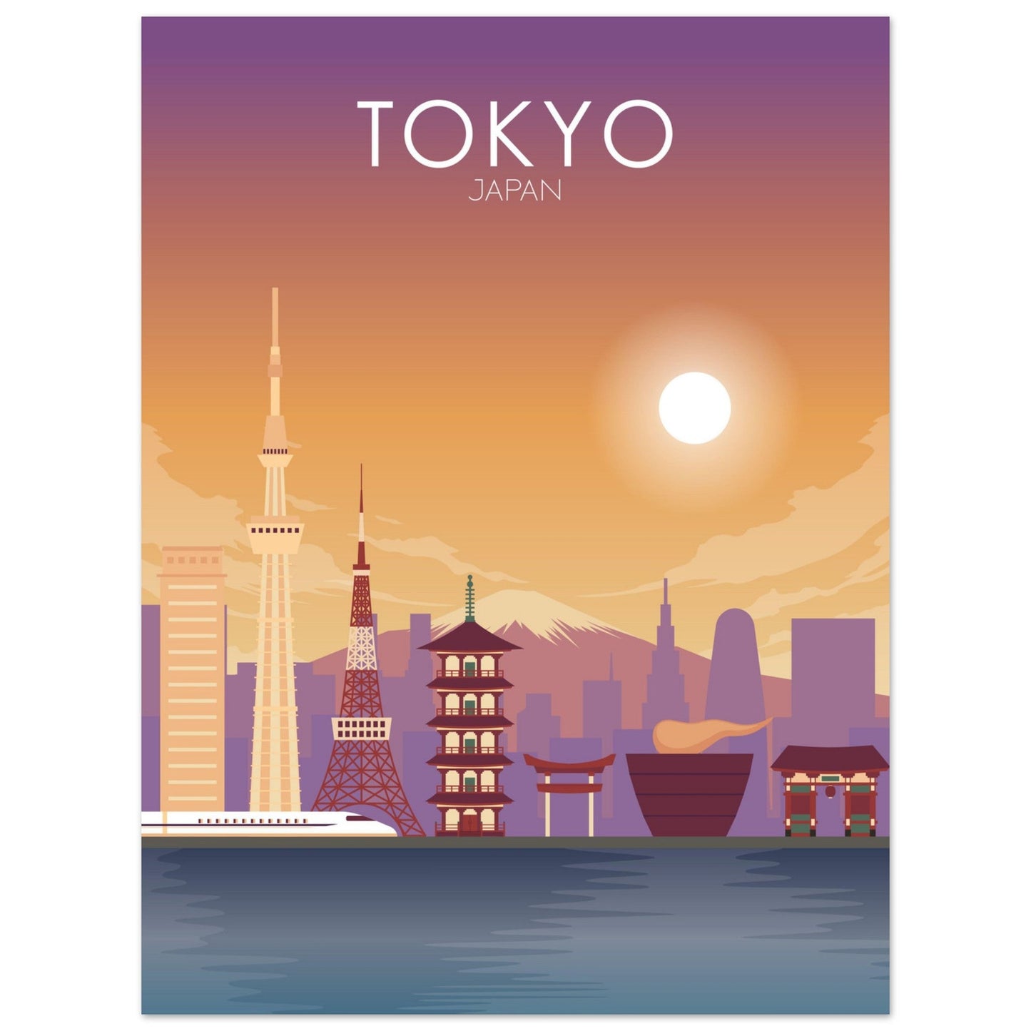 Tokyo Poster | Tokyo Wall Art | Tokyo Sunset Print