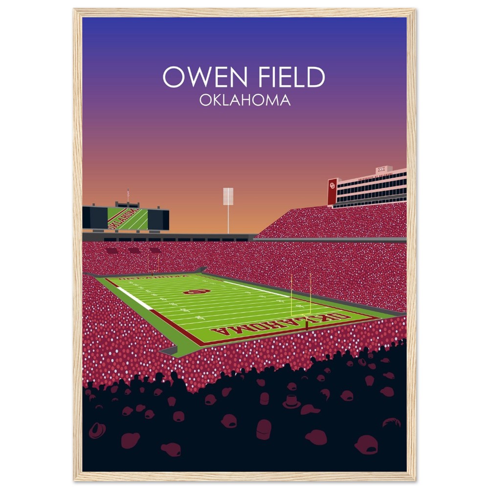 Owen Field - Gaylord Family - Oklahoma Memorial Stadium Print | University of Oklahoma Sooners College Football Stadium Print