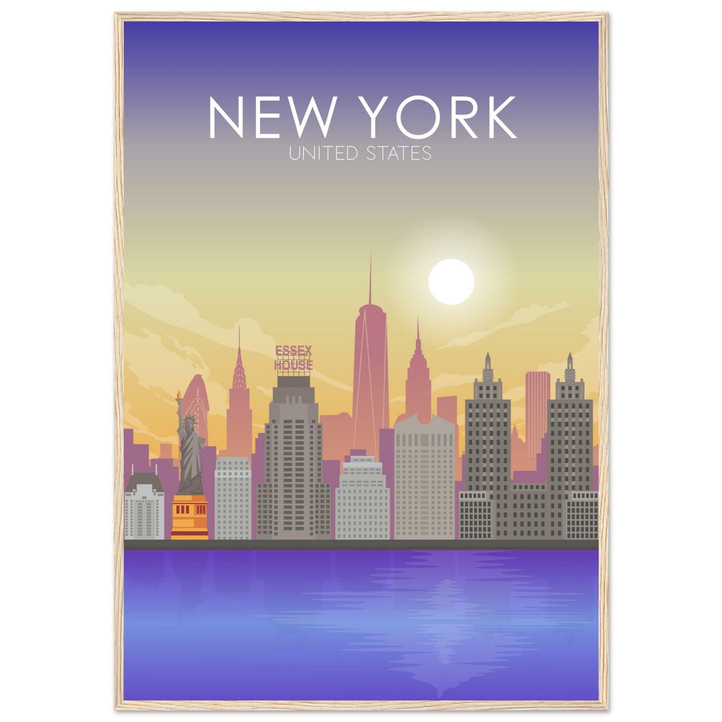 New York Poster | New York Wall Art | New York Sunset Print