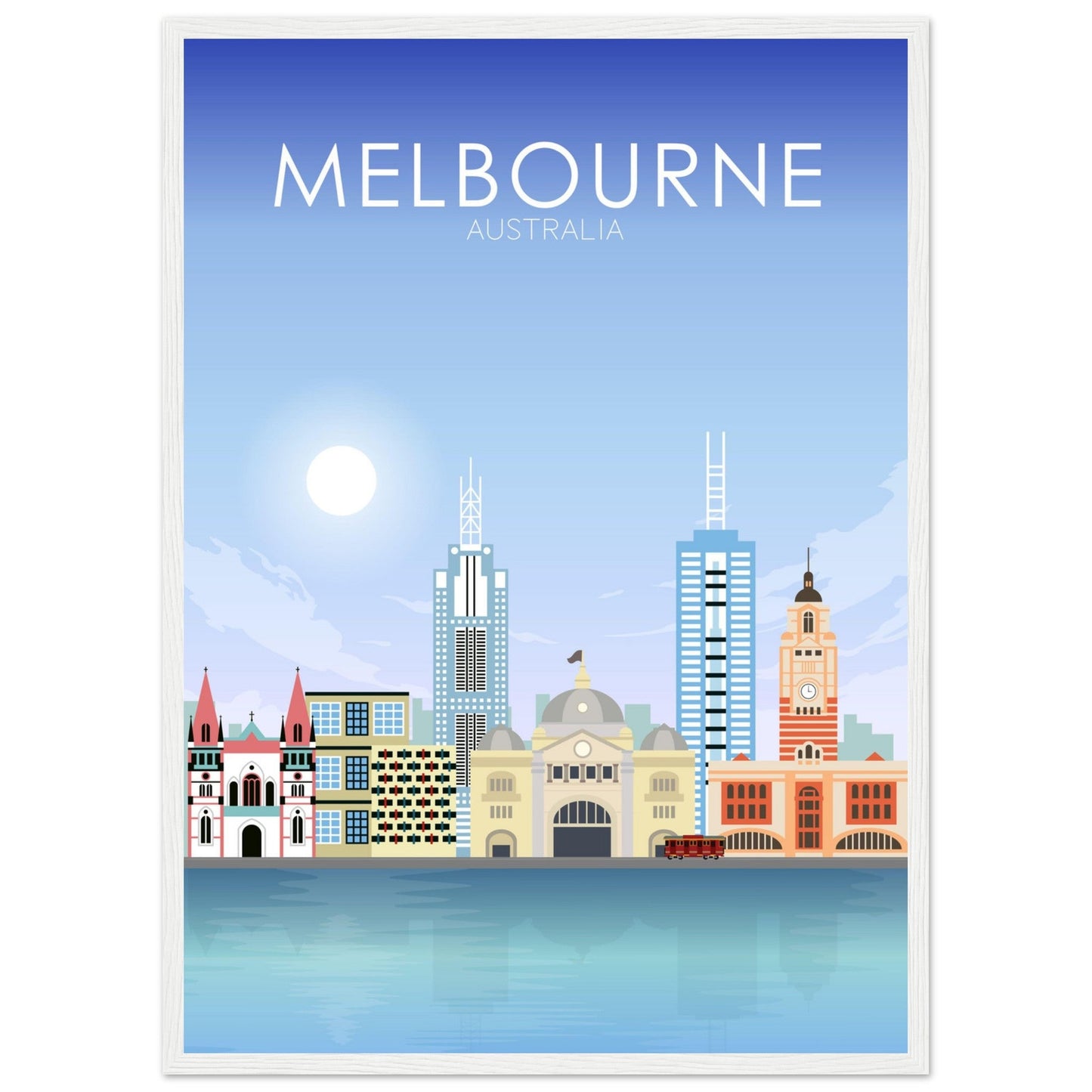 Melbourne Poster | Melbourne Wall Art | Melbourne Daytime Print