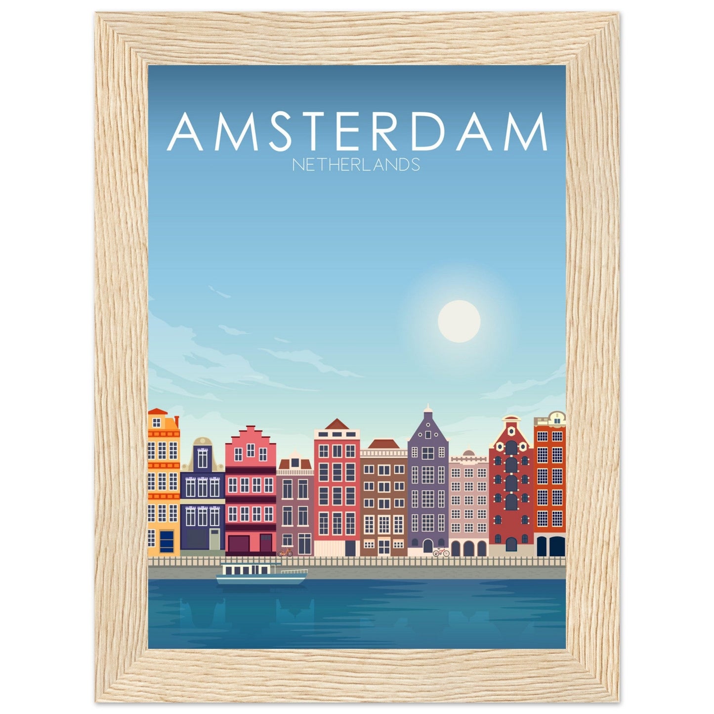Amsterdam Poster | Amsterdam Wall Art | Amsterdam Daytime Print