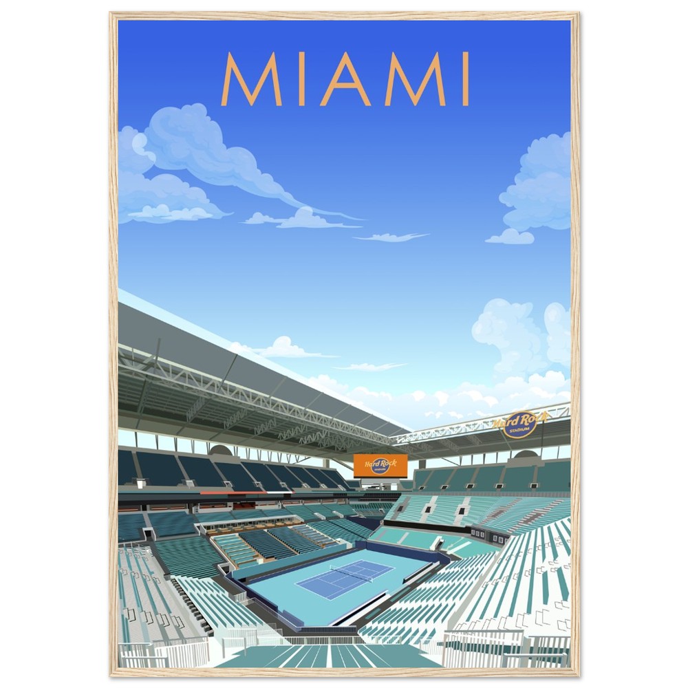 Miami Open ATP/WTA Tennis Stadium Poster