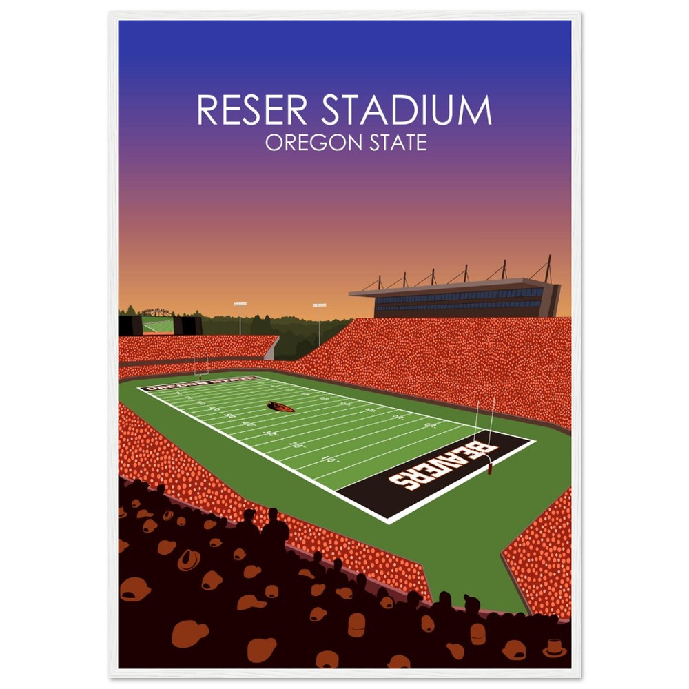 Reser Stadium Poster | University of Oregon State Beavers College Football Stadium Print