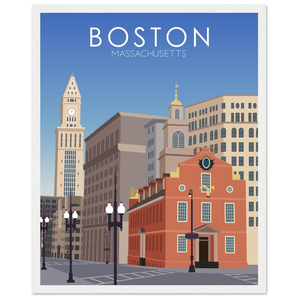 Boston Poster | Boston Wall Art | Boston Daytime Print