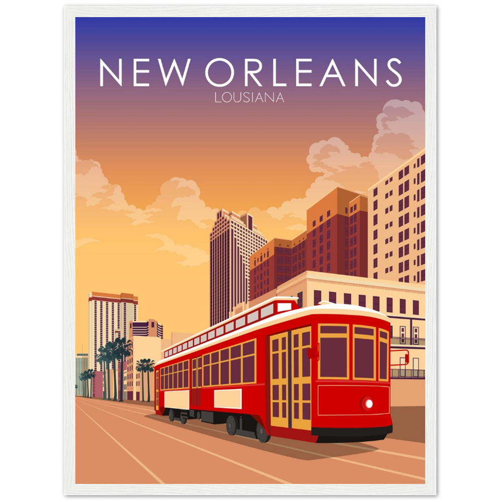 New Orleans Poster | New Orleans Wall Art | New Orleans Sunset Print