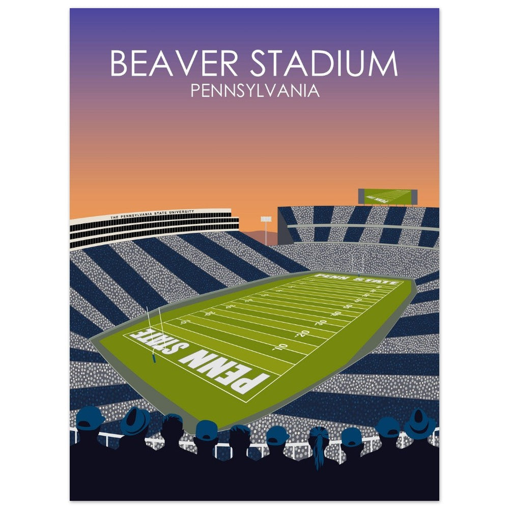 Beaver Stadium Poster | Penn State University Football Stadium Print